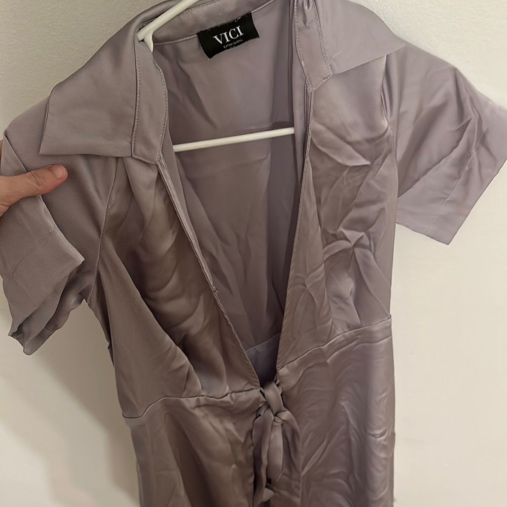 Purple satin dress